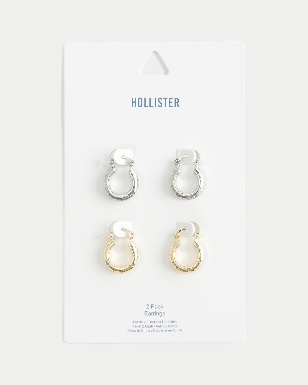 Hollister White Silver And Gold Hoop Earring 2-pack