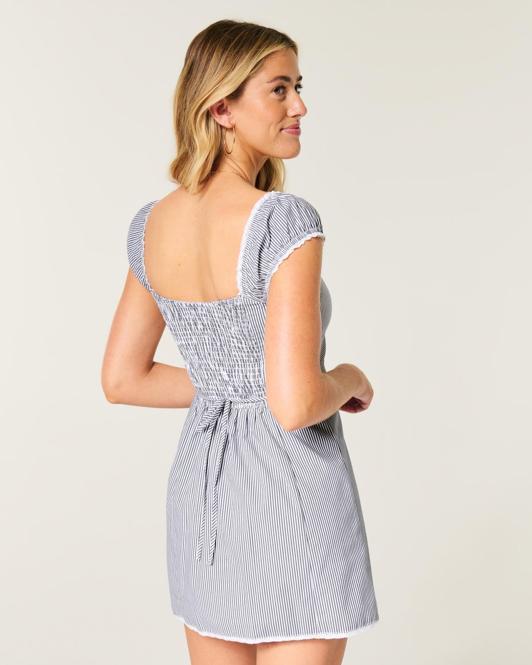 Hollister Purple Cap Sleeve Button Shirt Dress