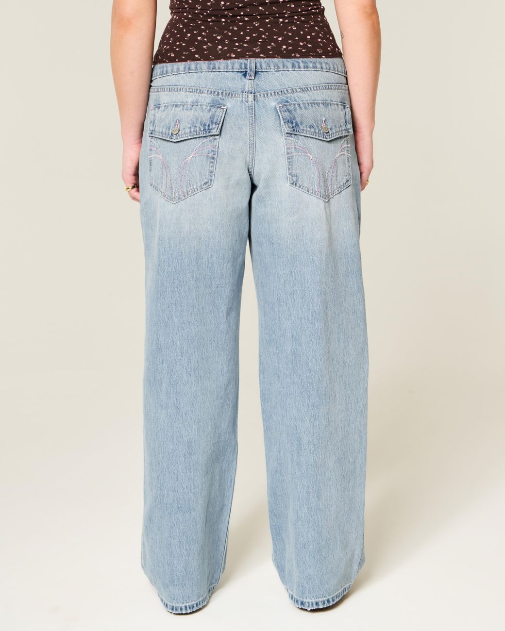 Hollister Blue Low-rise Y2k Light Wash Baggy Jeans