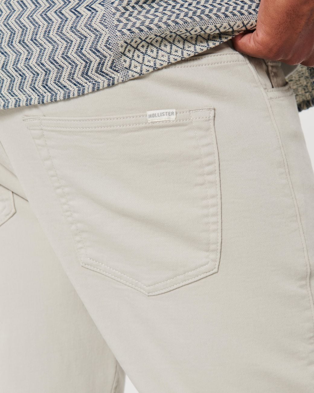 Hollister White Relaxed Twill Joggers for men