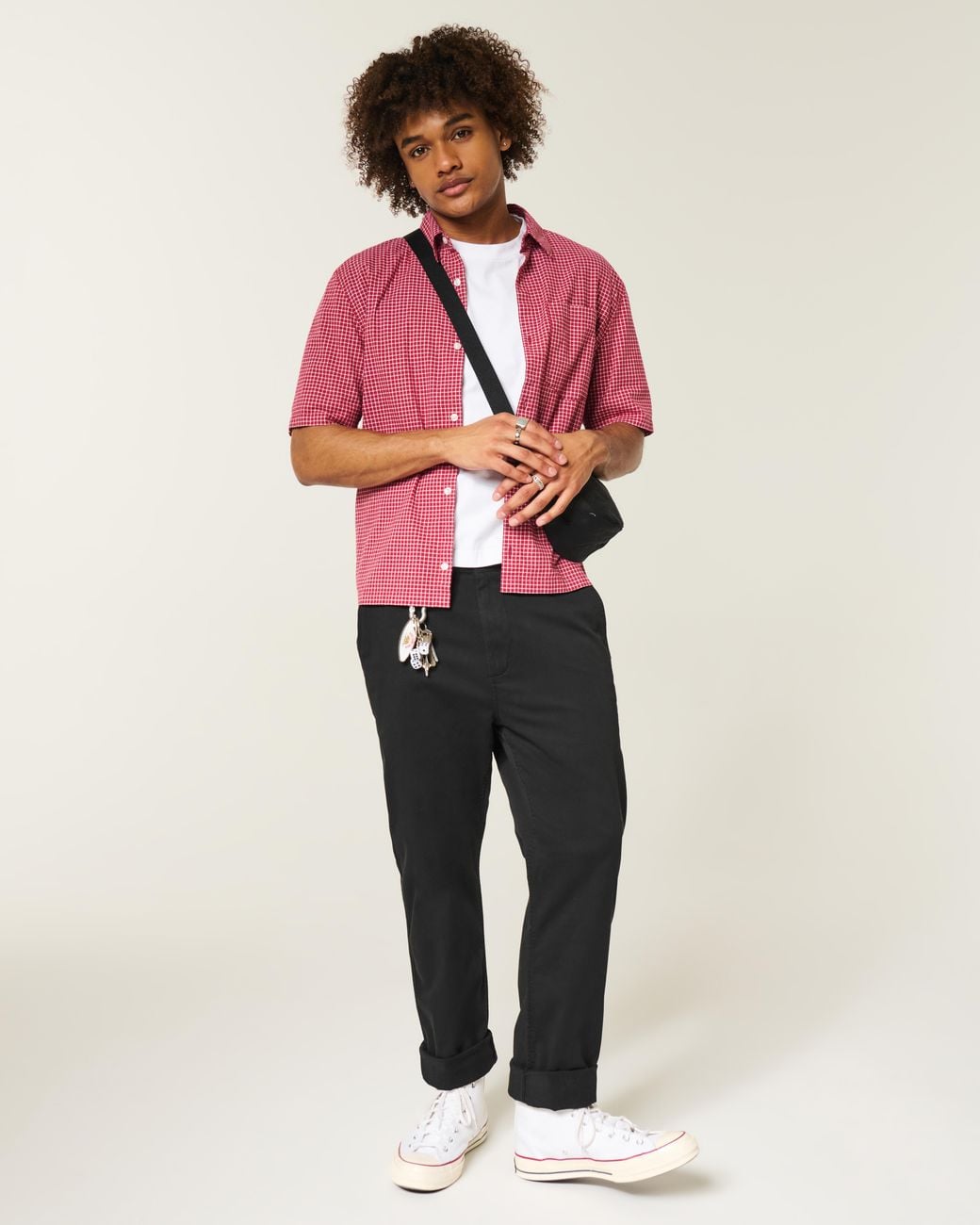 Hollister Black Slim Straight Chino Pants for men
