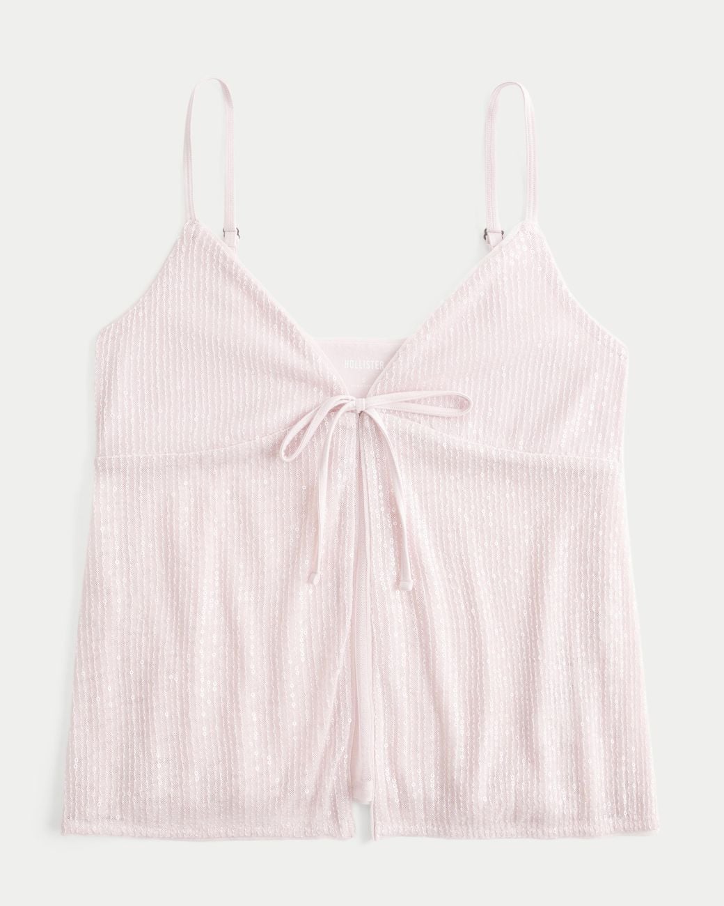 Hollister Pink Sequin Flyaway Babydoll Cami
