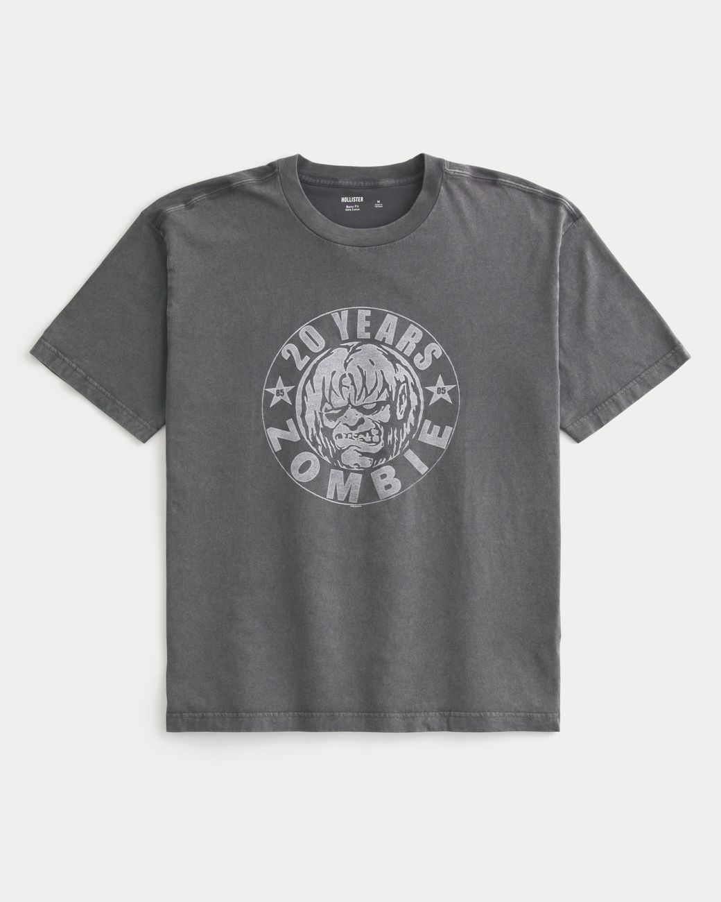 Hollister Gray Boxy Rob Zombie Graphic Tee for men