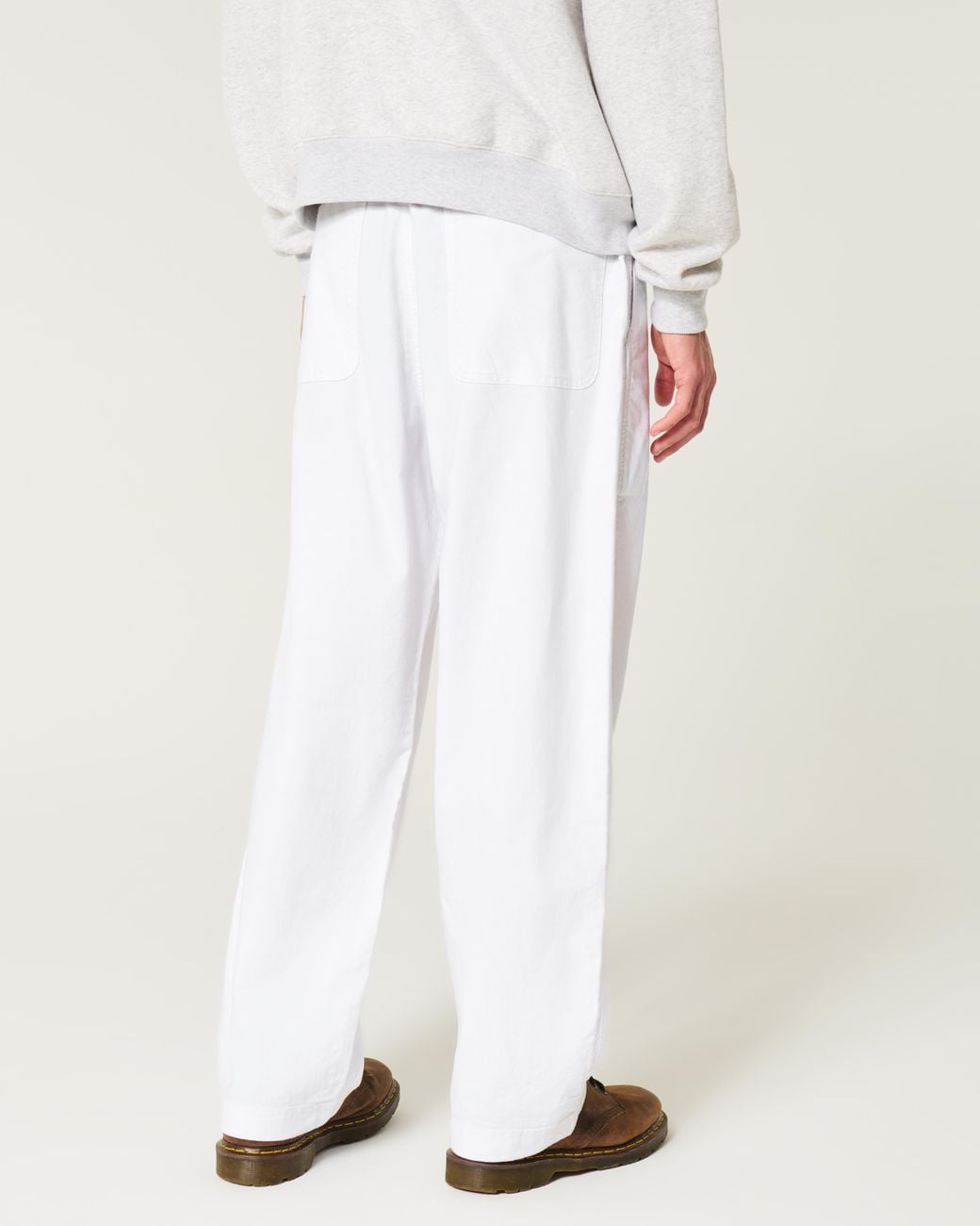 Hollister White Linen-blend Flex-waist Baggy Pants for men