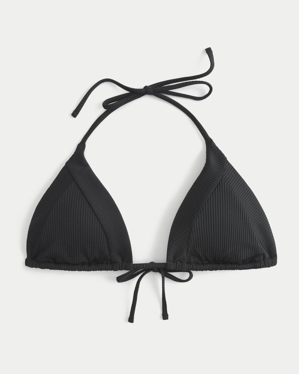 Hollister Black Ribbed Triangle Bikini Top