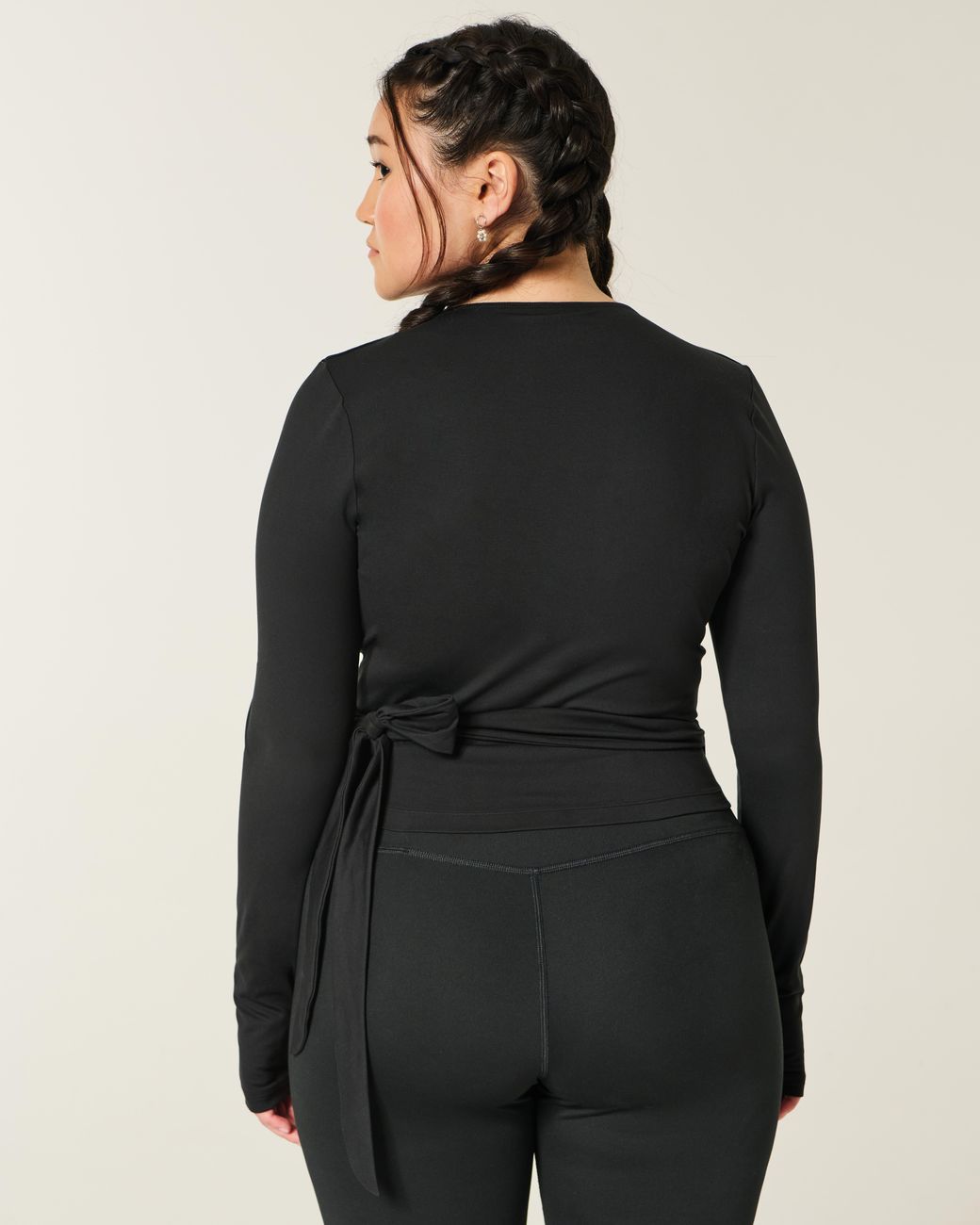 Hollister Black Gilly Hicks Active Recharge Long-sleeve Wrap Top