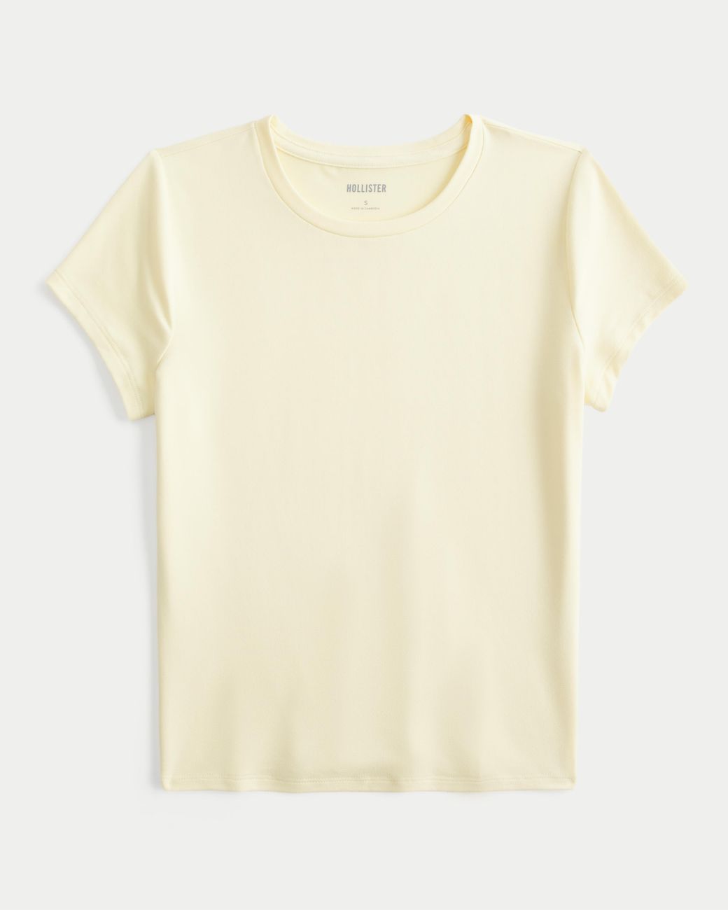 Hollister Natural Seamless Fabric Crew Baby Tee