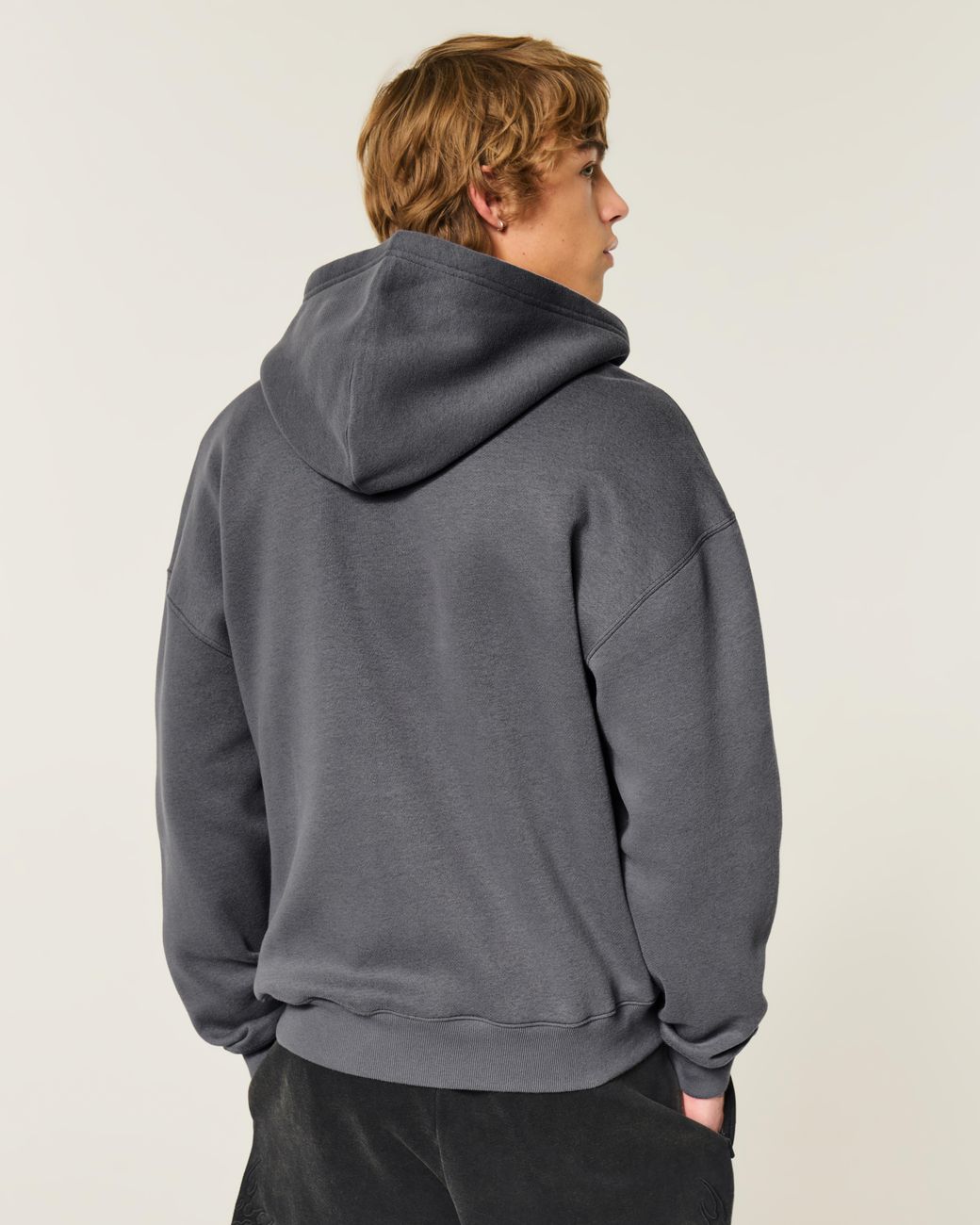 Hollister Gray Boxy Zip-up Shelby Graphic Hoodie for men