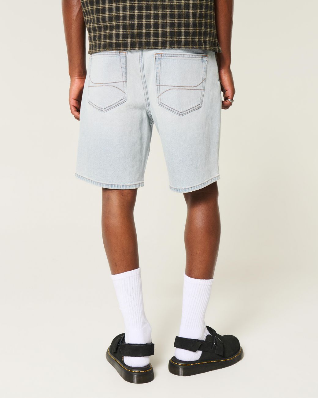 Hollister Blue Above-the-knee Loose Denim Shorts for men