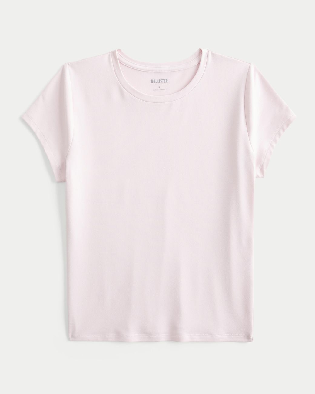 Hollister Pink Seamless Fabric Crew Baby Tee