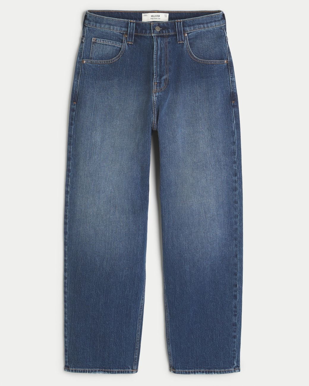 Hollister Blue Dark Wash Skater Baggy Jeans for men