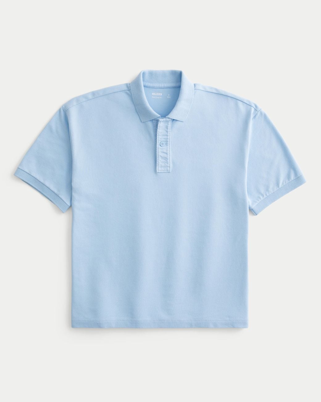 Hollister Blue Boxy Crop Polo for men