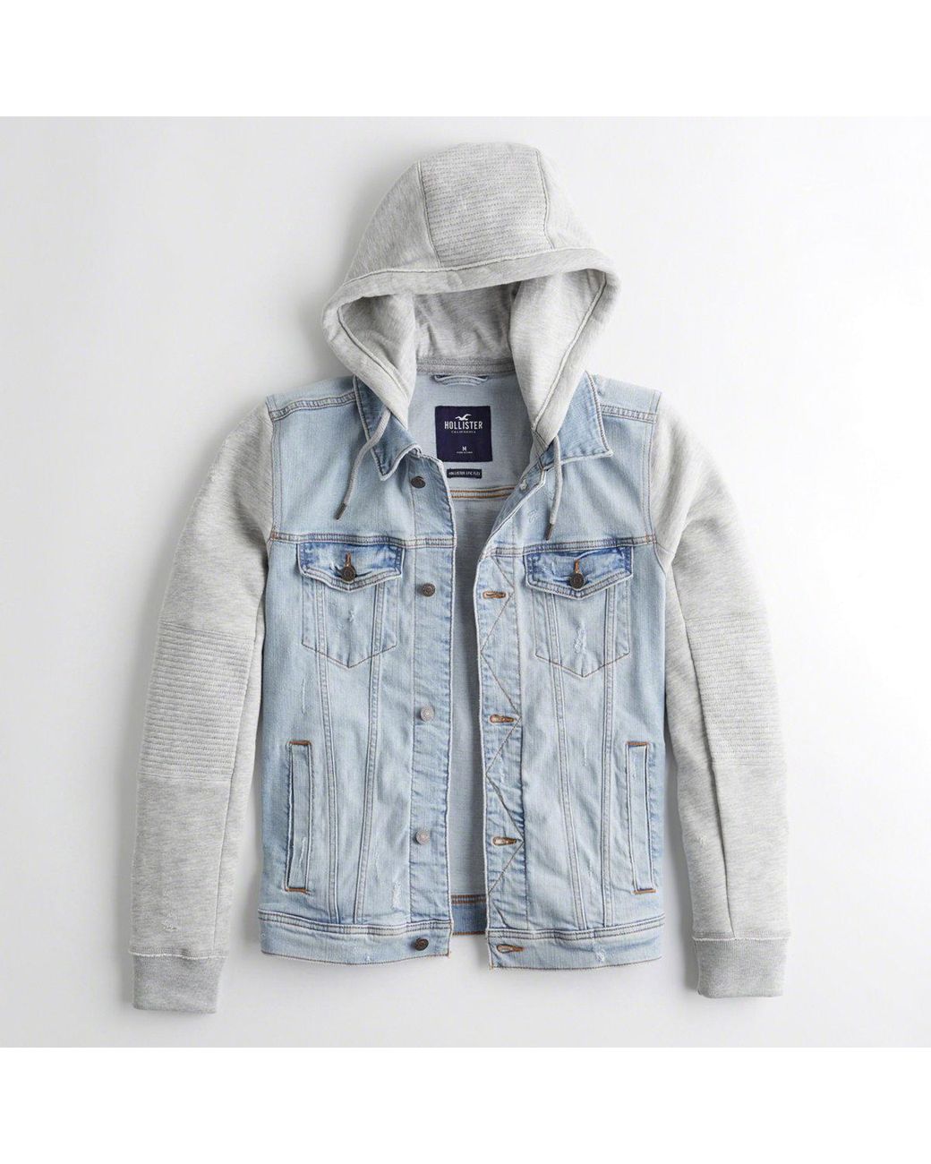 Lyst Hollister Guys Hooded Denim Jacket From Hollister in Blue for Men
