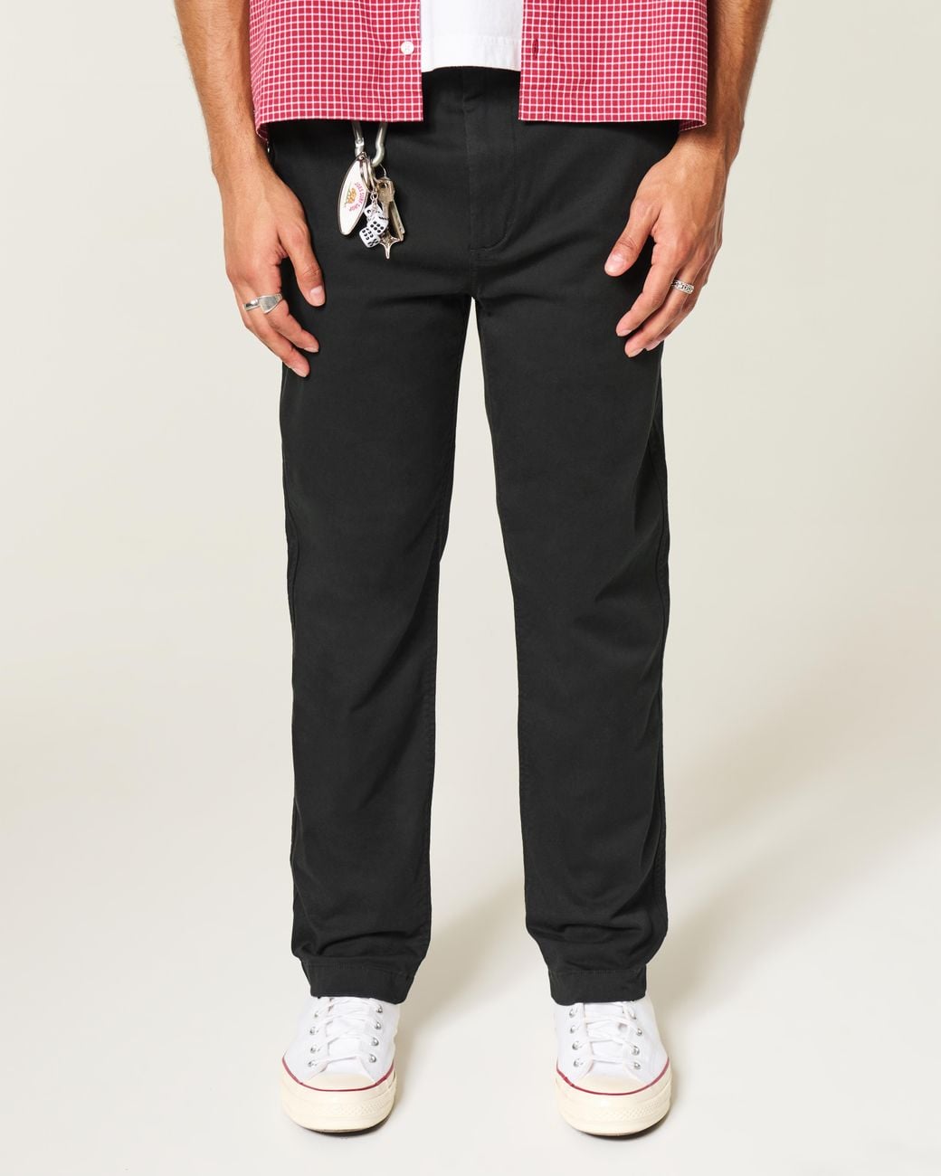 Hollister Black Slim Straight Chino Pants for men
