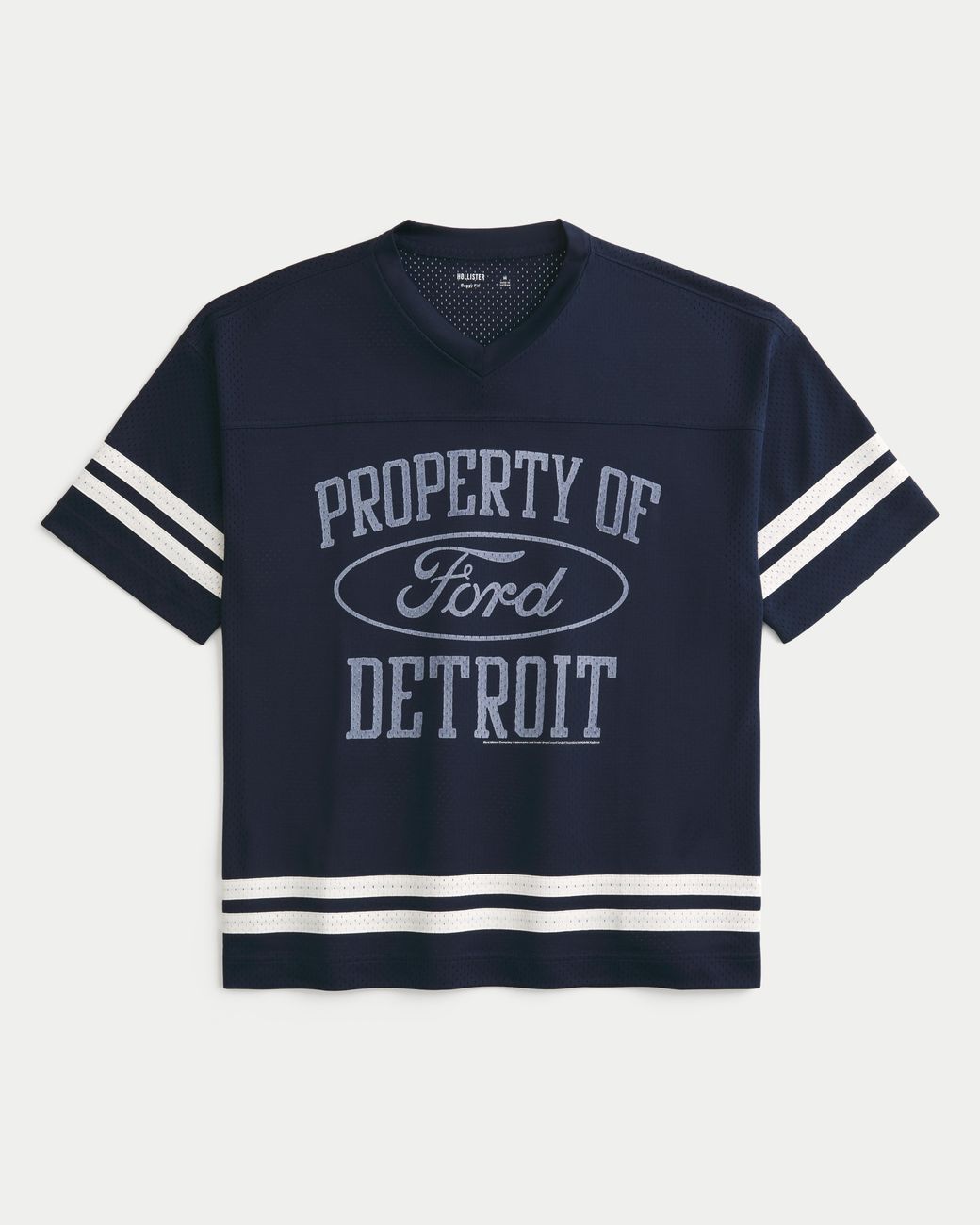 Hollister Blue Baggy Ford Graphic Football Jersey for men
