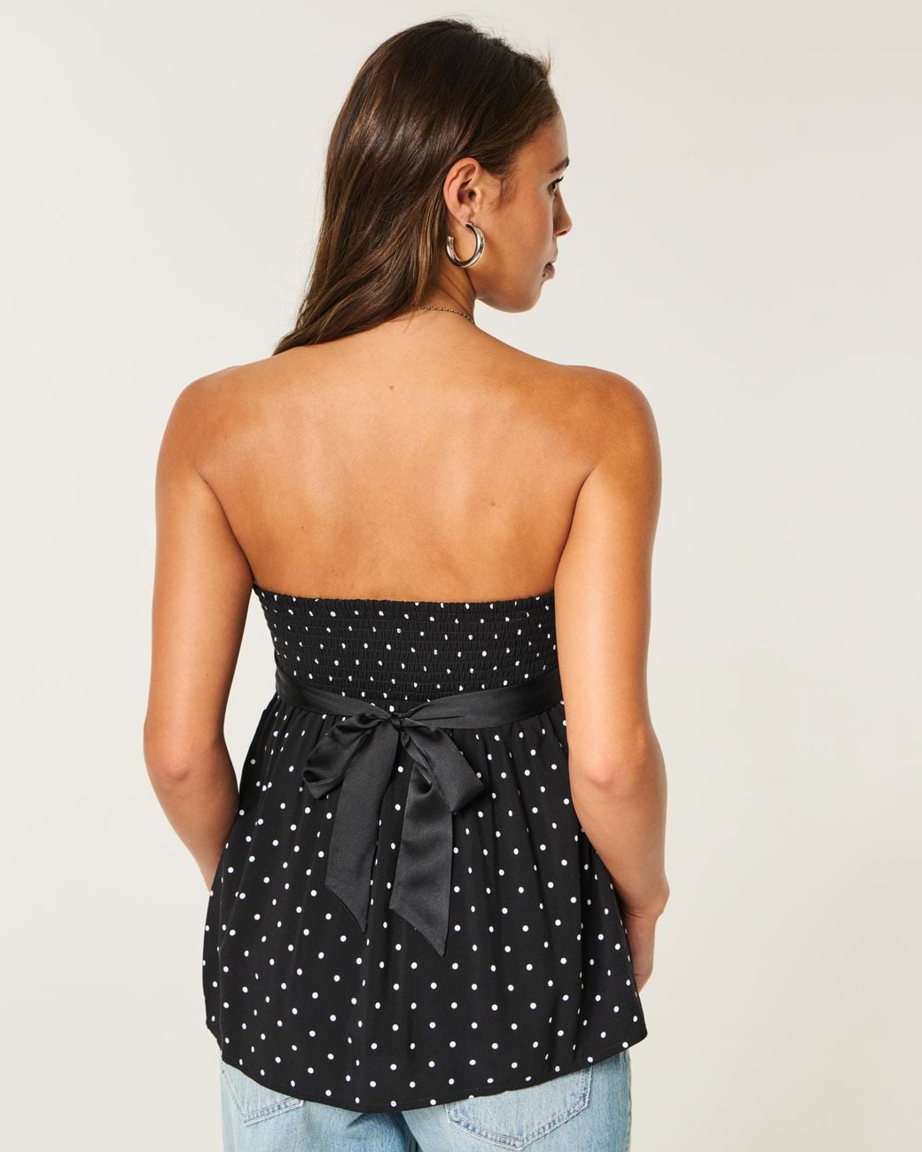 Hollister Black Easy Strapless Babydoll Top