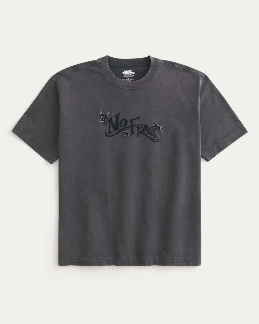 Hollister Black Boxy Heavyweight No Fear Graphic Tee for men