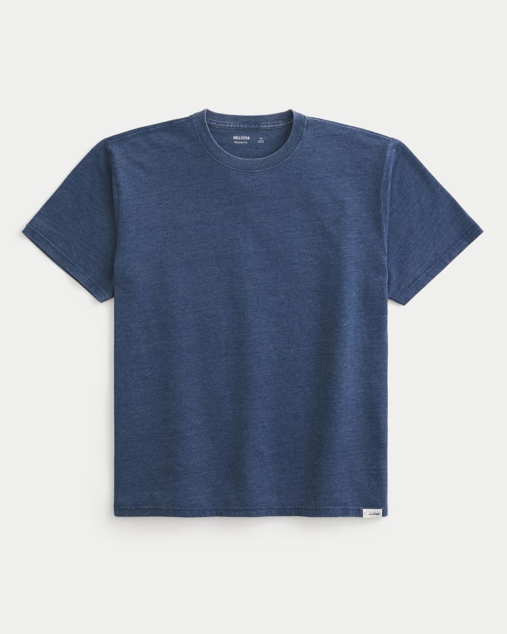Hollister Blue Relaxed Washed Crew T-shirt for men