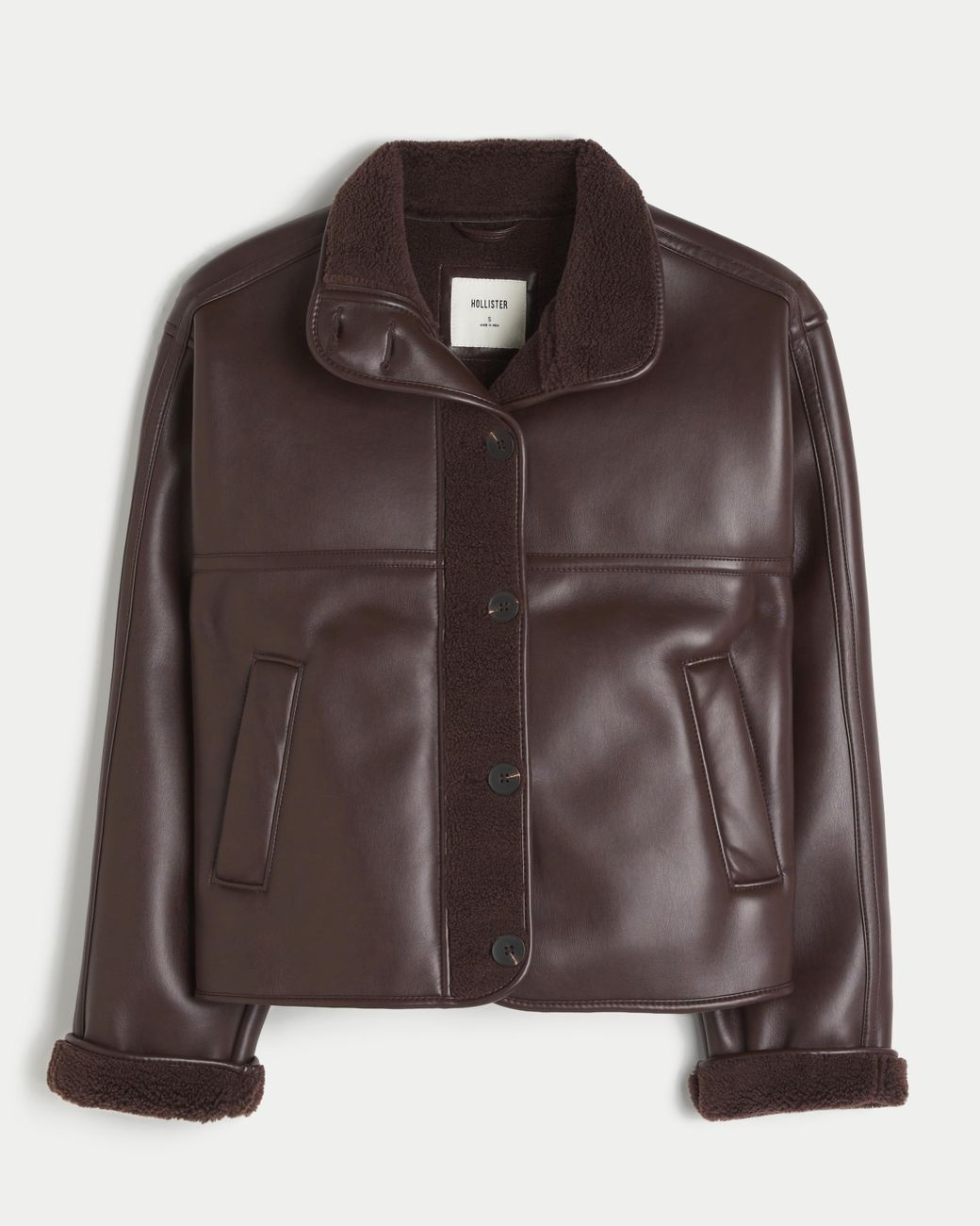 Hollister sherpa trucker jacket discount