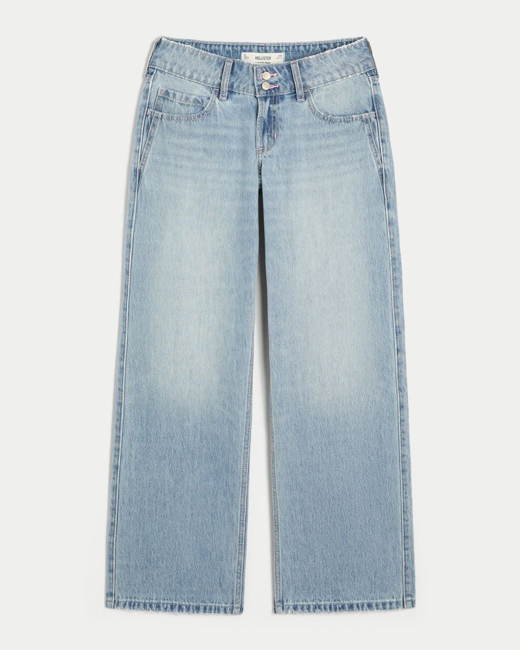 Hollister Blue Low-rise Y2k Light Wash Baggy Jeans
