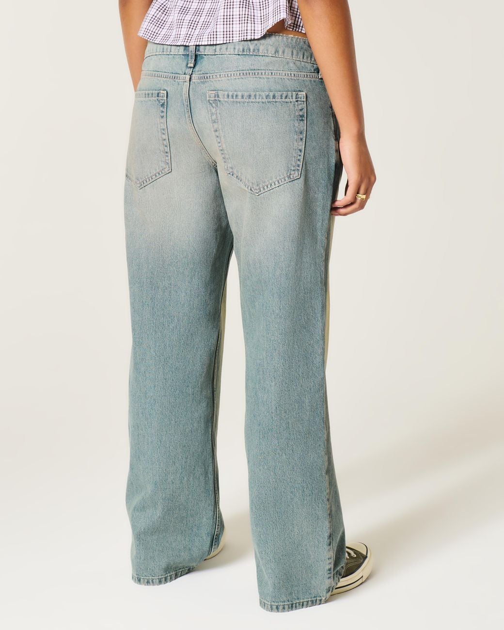 Hollister Blue Low-rise Medium Wash Baggy Jeans