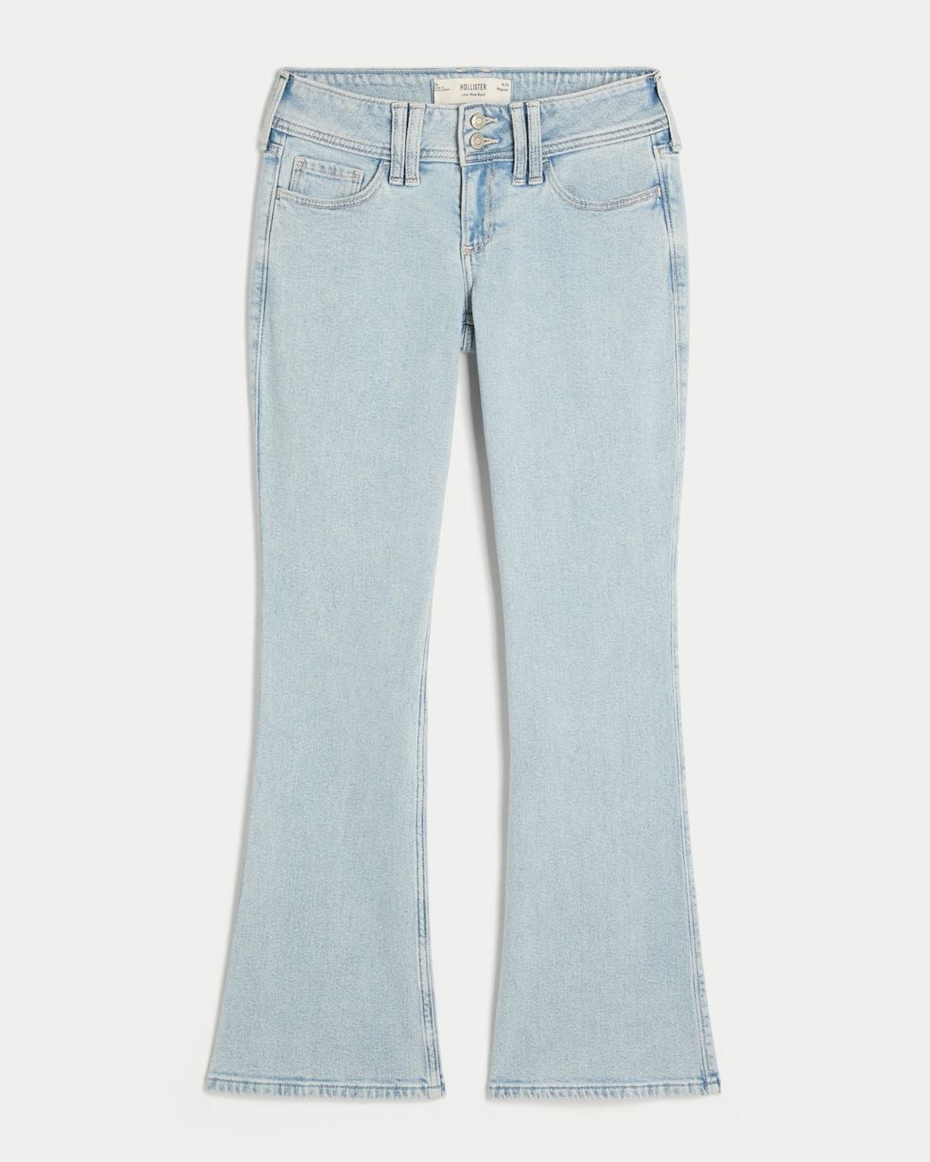 Hollister Blue Low-rise Light Wash Bootcut Jeans