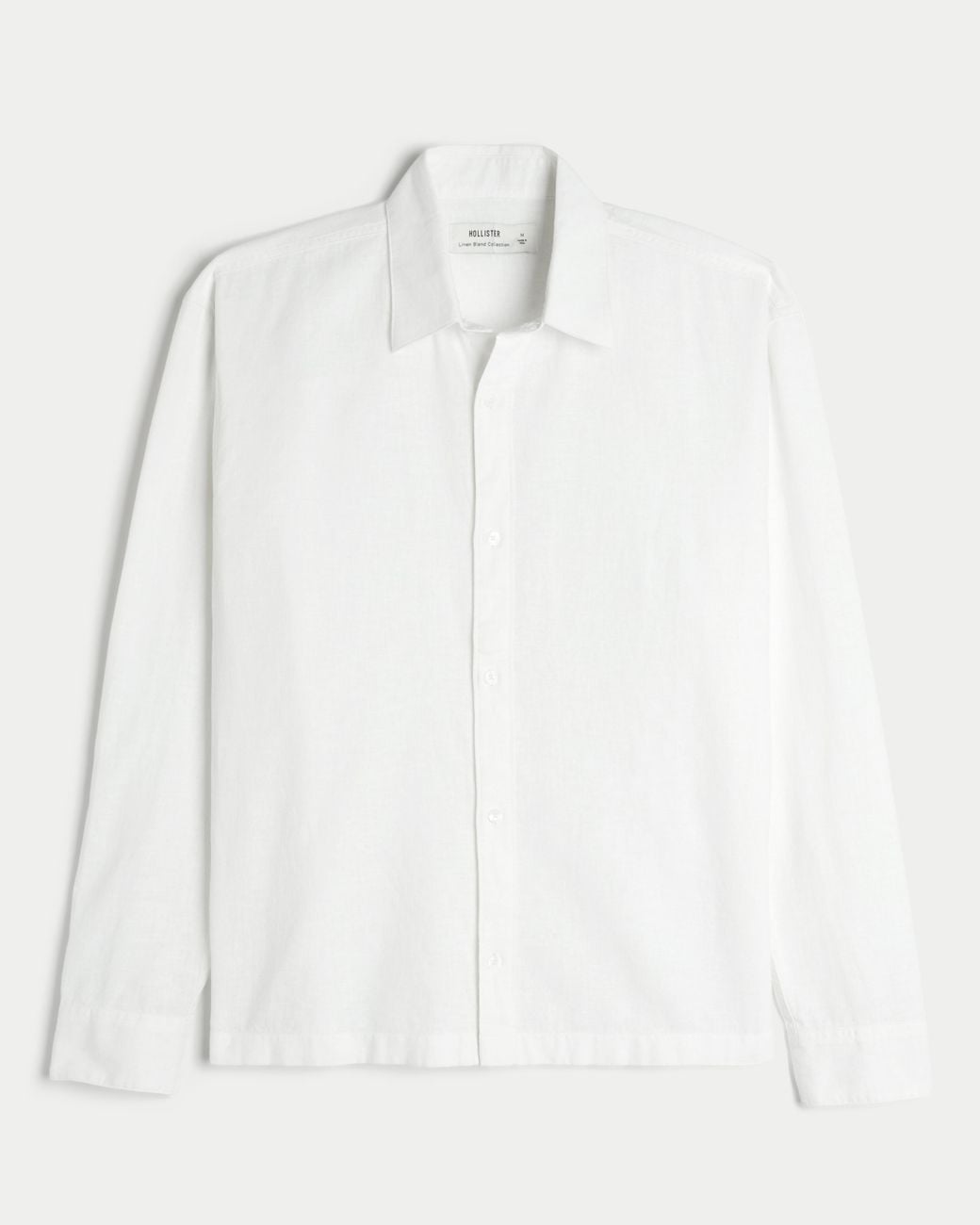 Hollister White Linen-blend Button-through Shirt for men