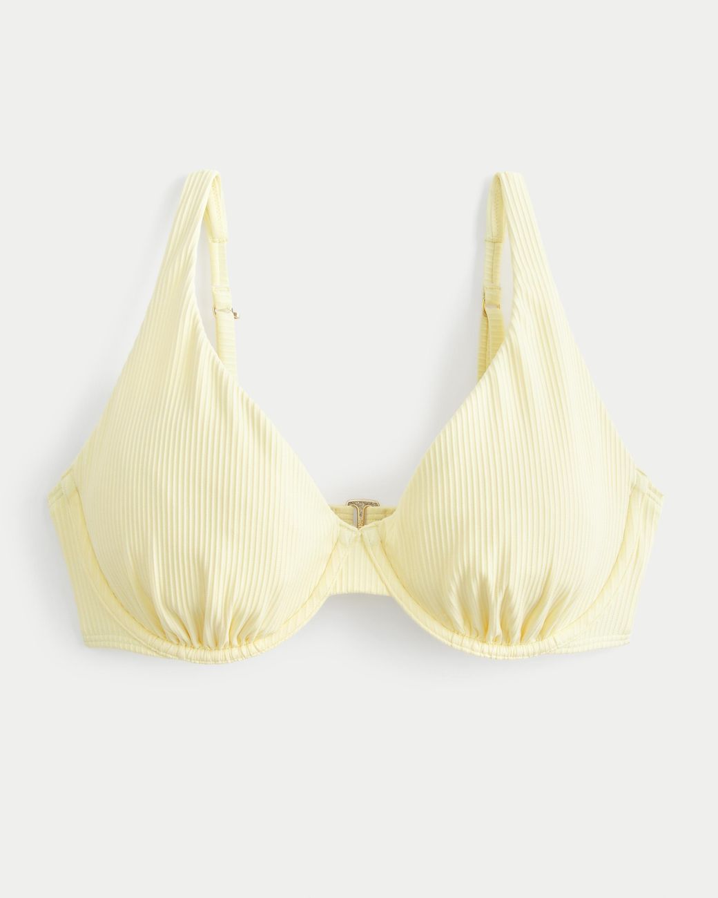 Hollister Metallic Curvy High Apex Ribbed Underwire Bikini Top