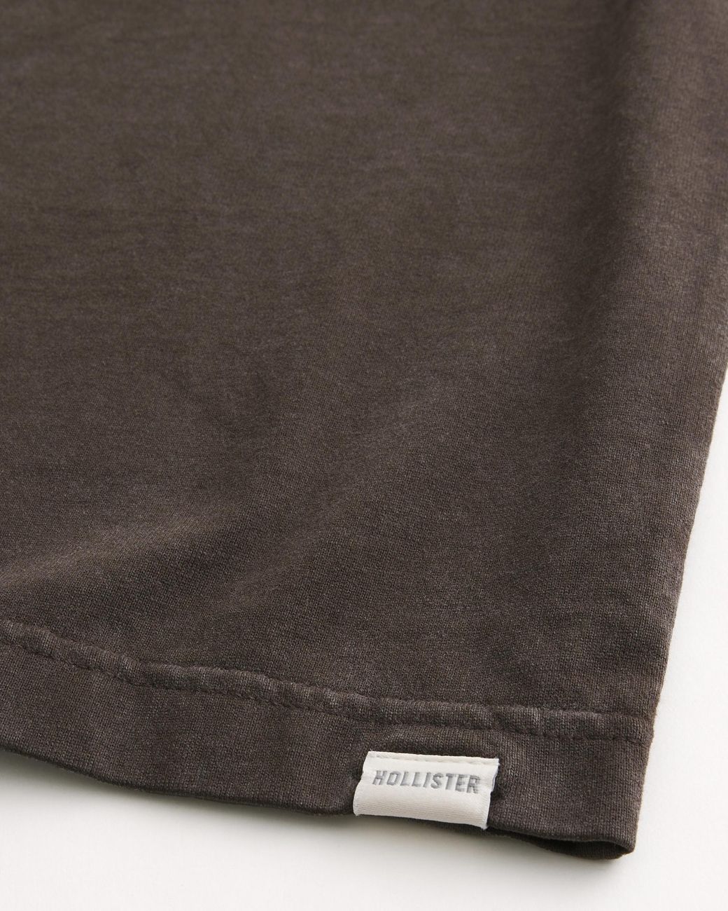 Hollister Black Heavyweight Cotton Short-sleeve Henley for men