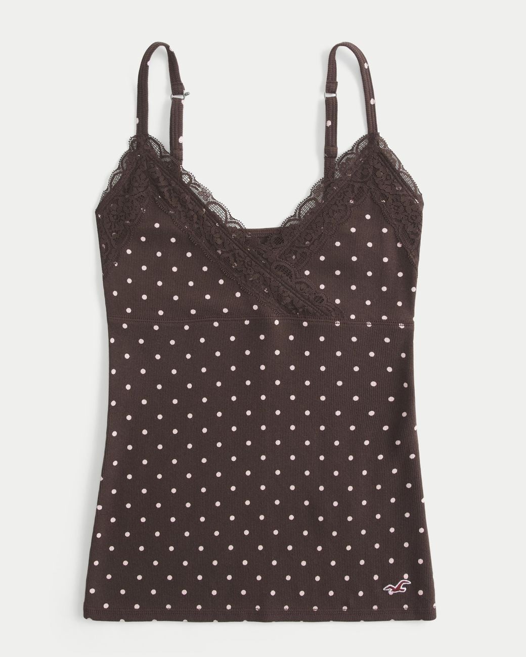 Hollister Brown Wrap Lace Trim Layering Cami