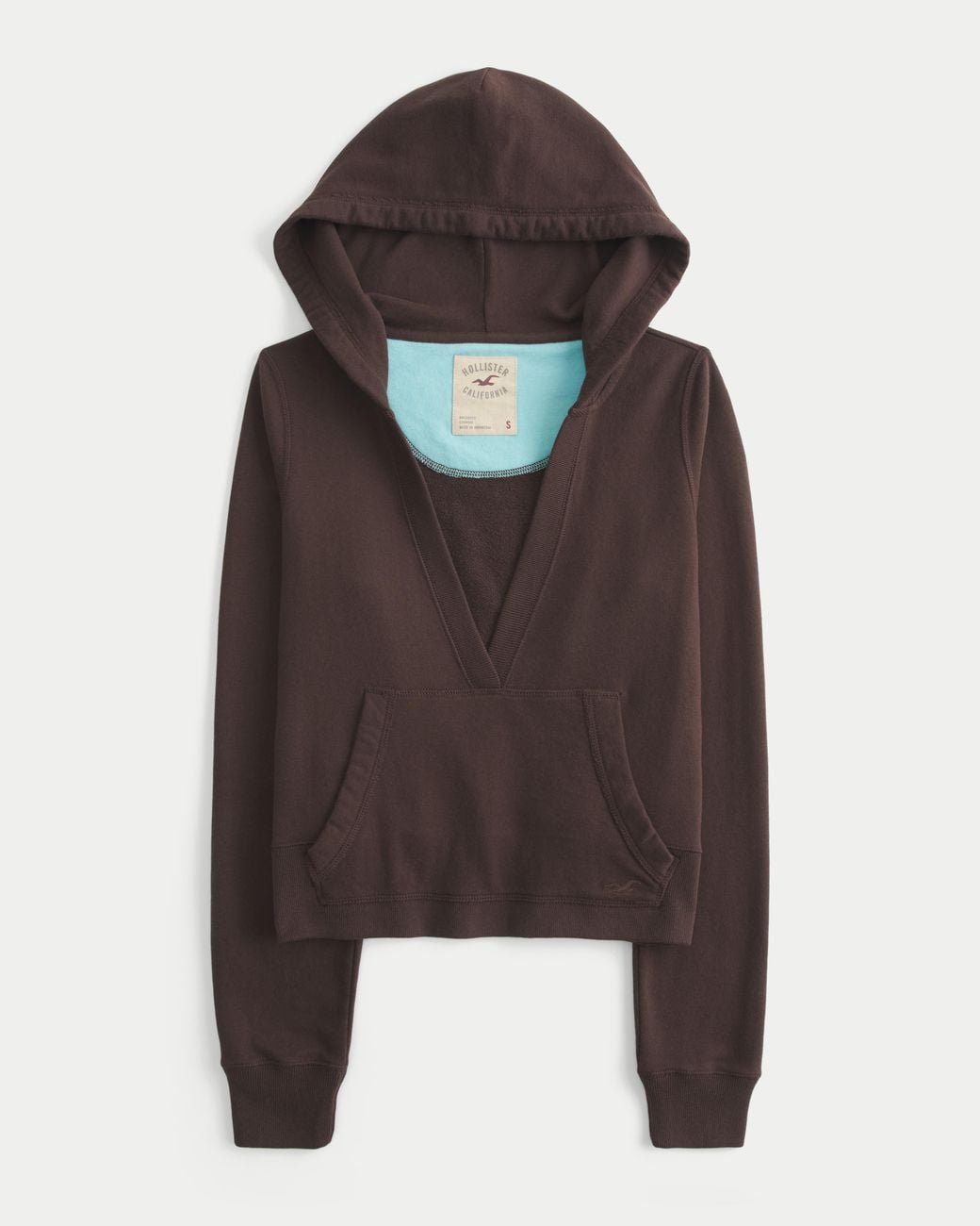 Hollister Easy V-neck Hoodie in Brown | Lyst UK