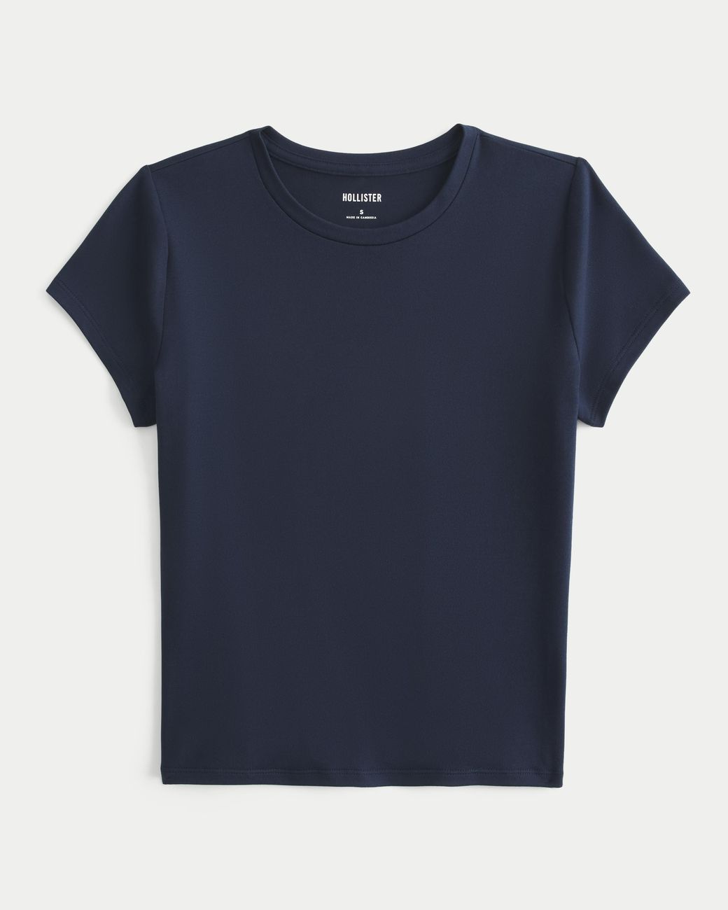 Hollister Blue Soft Stretch Seamless Fabric Longline Baby Tee