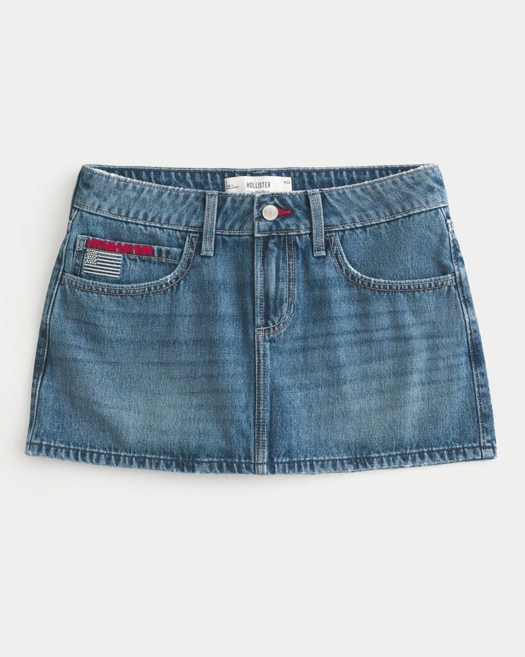 Hollister American Flag Embroidered Denim Mini Skort in Blue Lyst UK