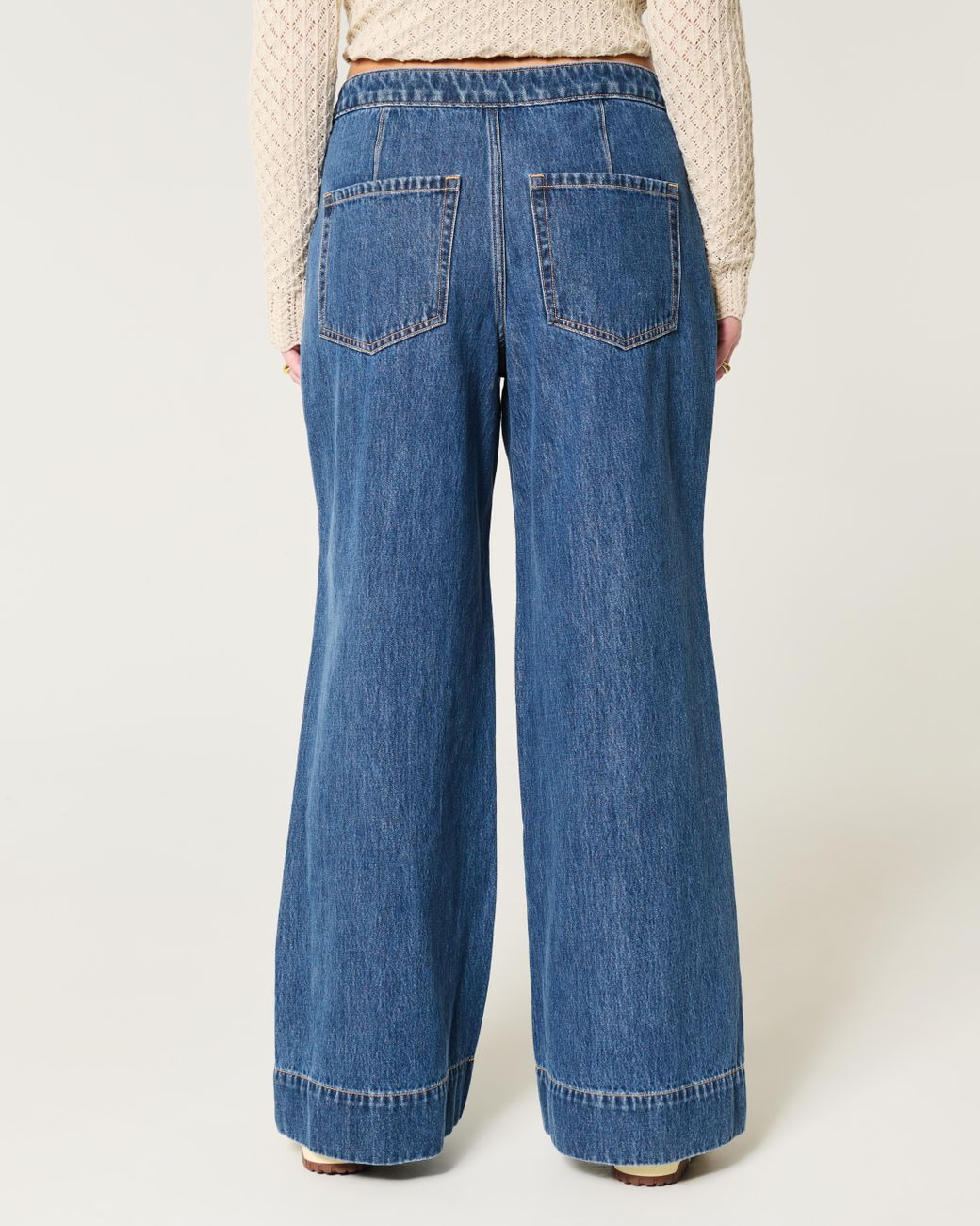 Hollister Blue Ultra High-rise Medium Wash Wide-leg Jeans