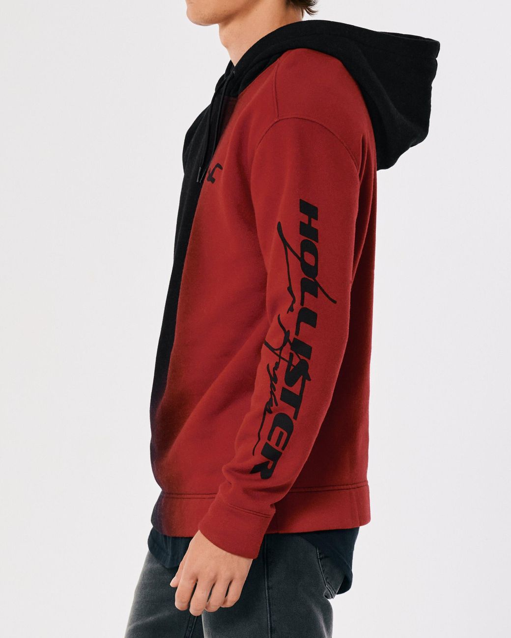 Hollister Print Logo Graphic Ombre Hoodie in Red for Men | Lyst UK