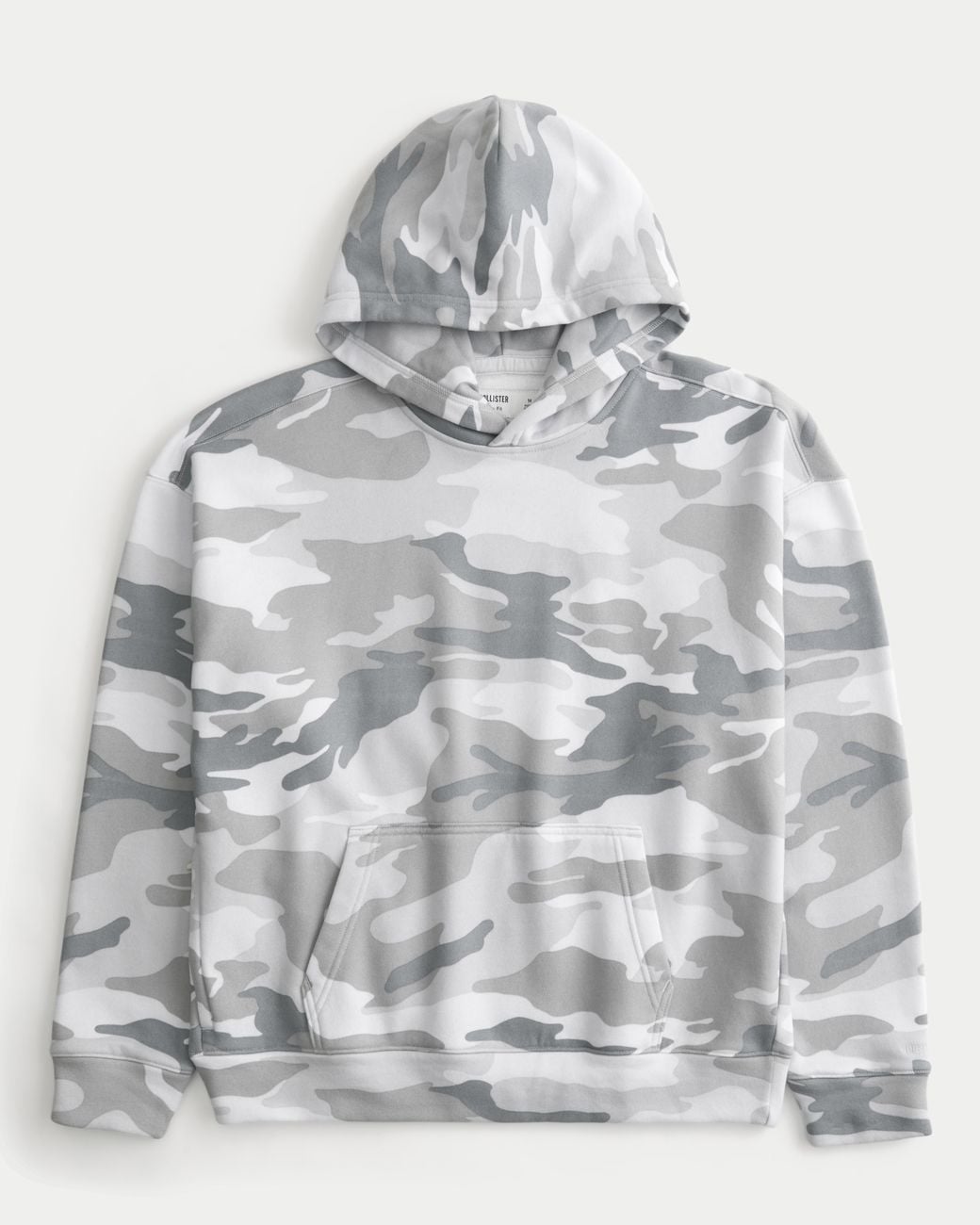Hollister Gray Boxy Camo Hoodie for men