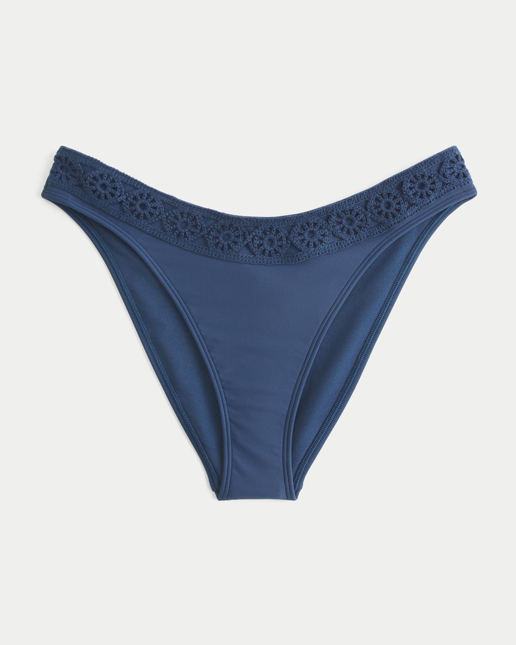Hollister Blue Crochet-style Trim Cheeky Bikini Bottom