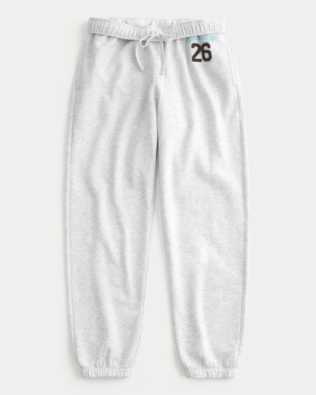 Hollister White Fleece Logo Graphic Joggers