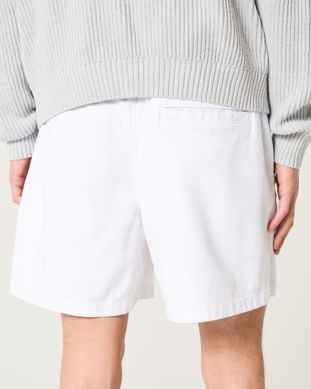 Hollister White Mid-thigh Linen-blend Pull-on Shorts for men
