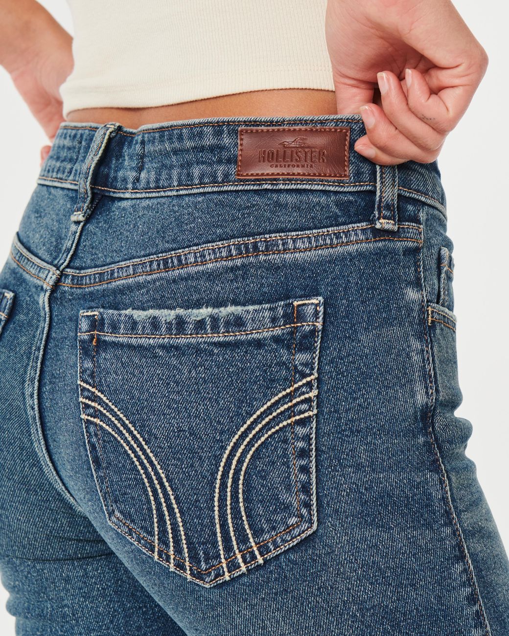 Hollister Low rise Dark Wash Vintage Flare Jeans in Blue Lyst UK
