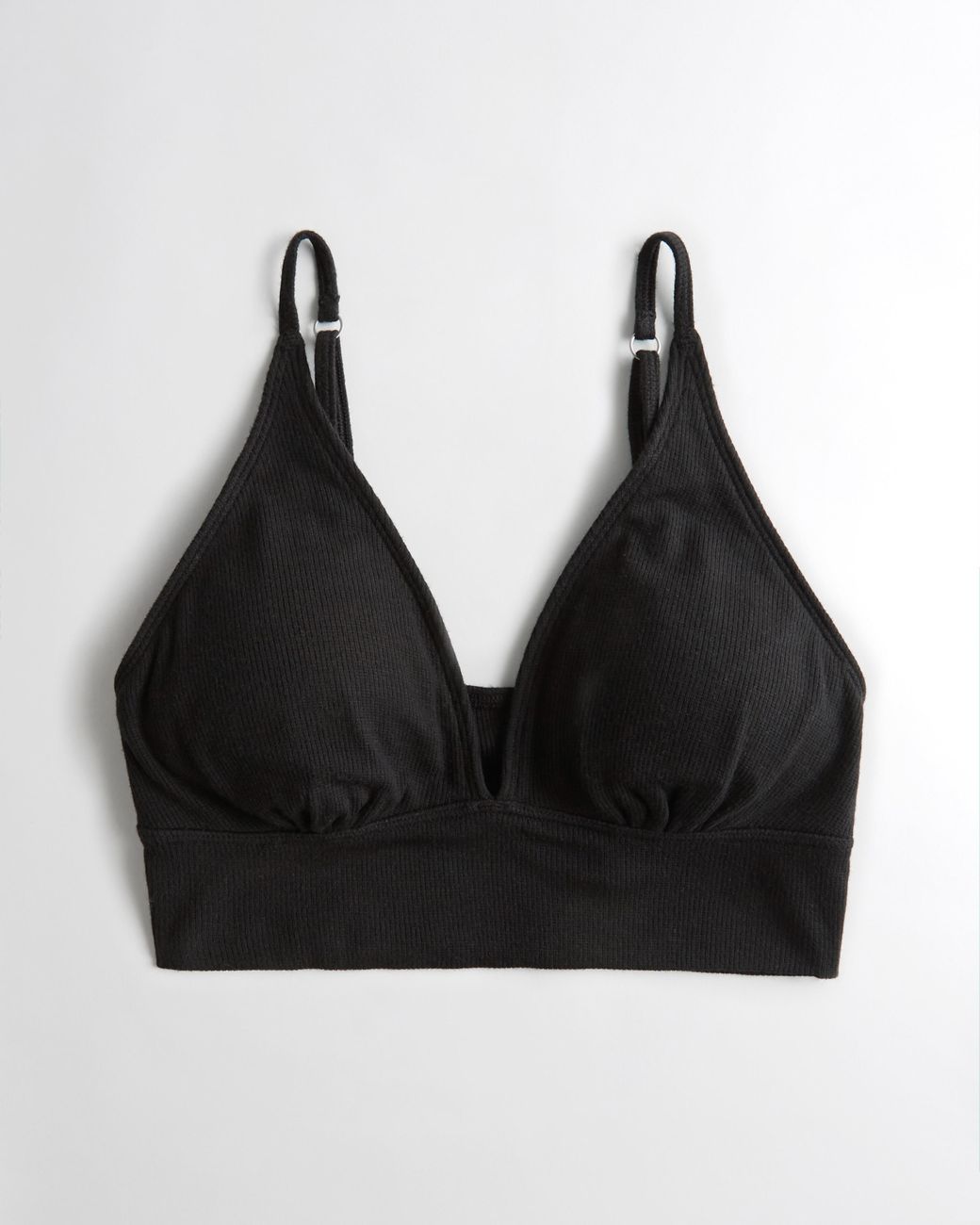 Hollister Gilly Hicks Ribbed Jersey Triangle Lounge Bralette In Black ...