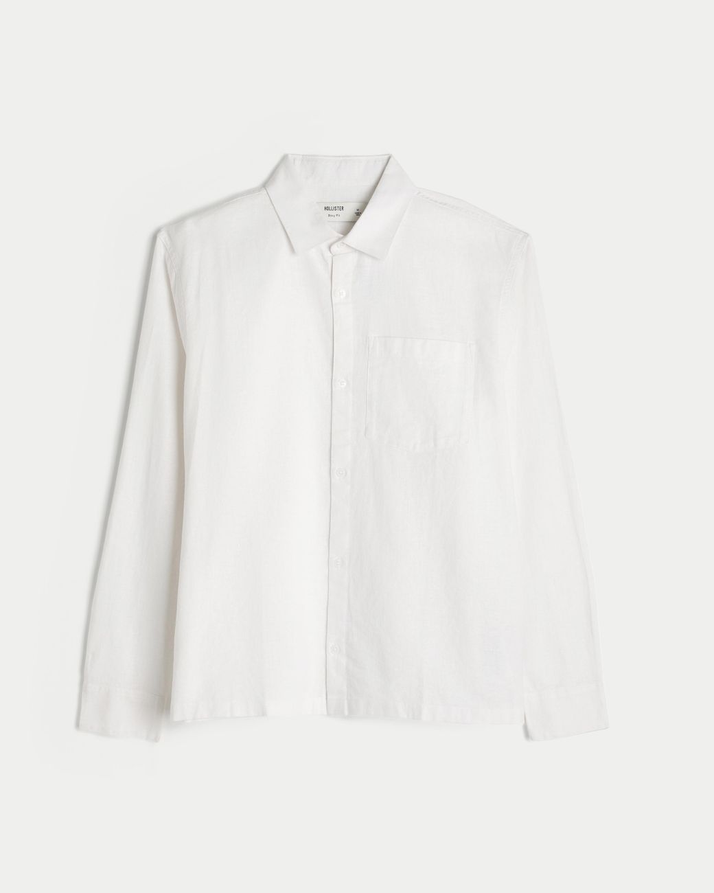 Hollister White Long-sleeve Linen-blend Shirt for men