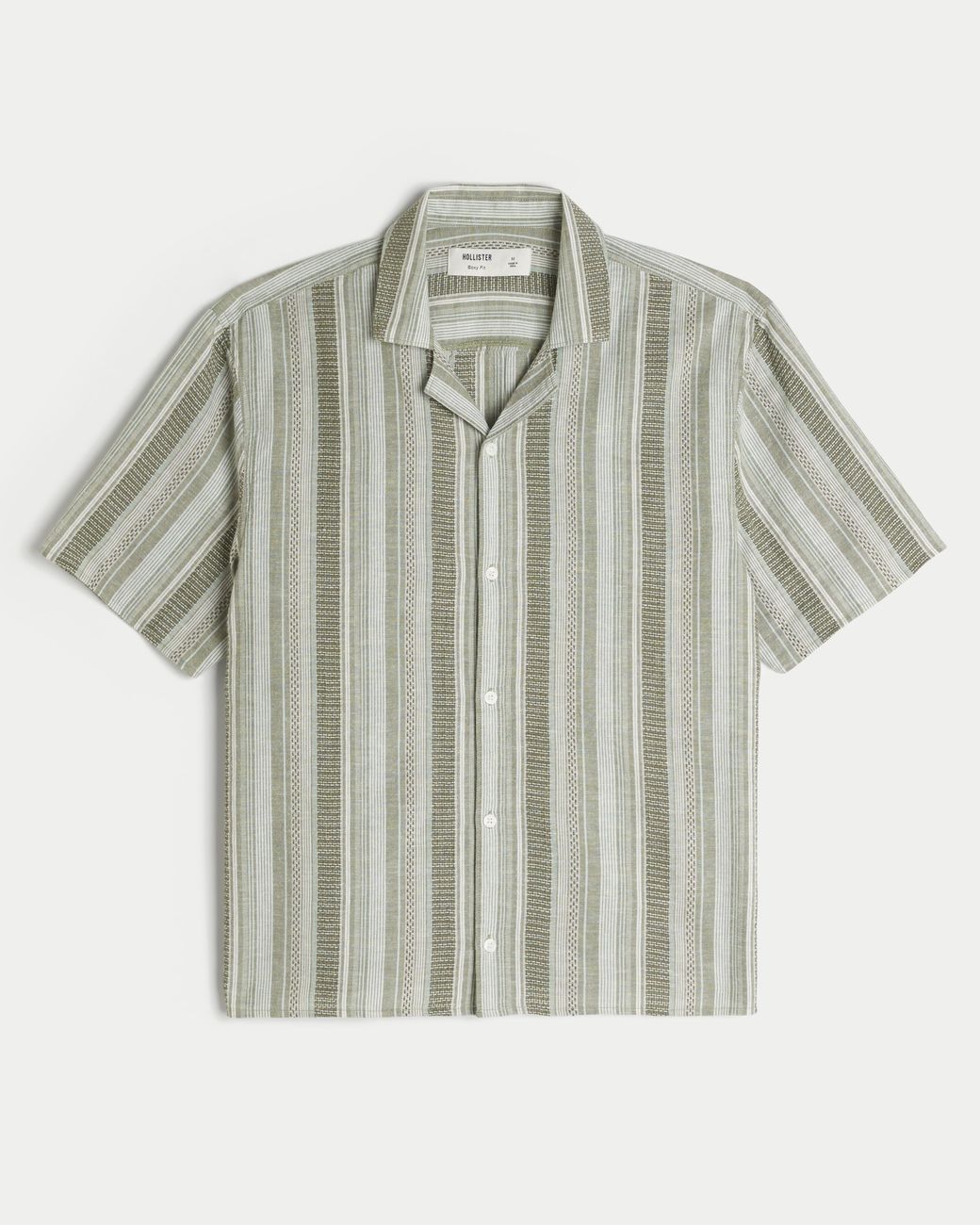 Hollister Gray Boxy Short-sleeve Textural Shirt for men