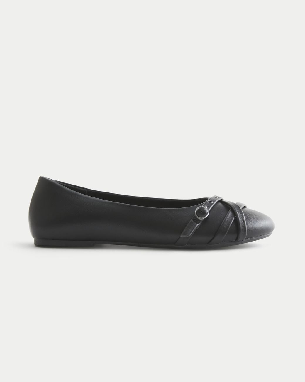 Hollister Black Faux Leather Flats