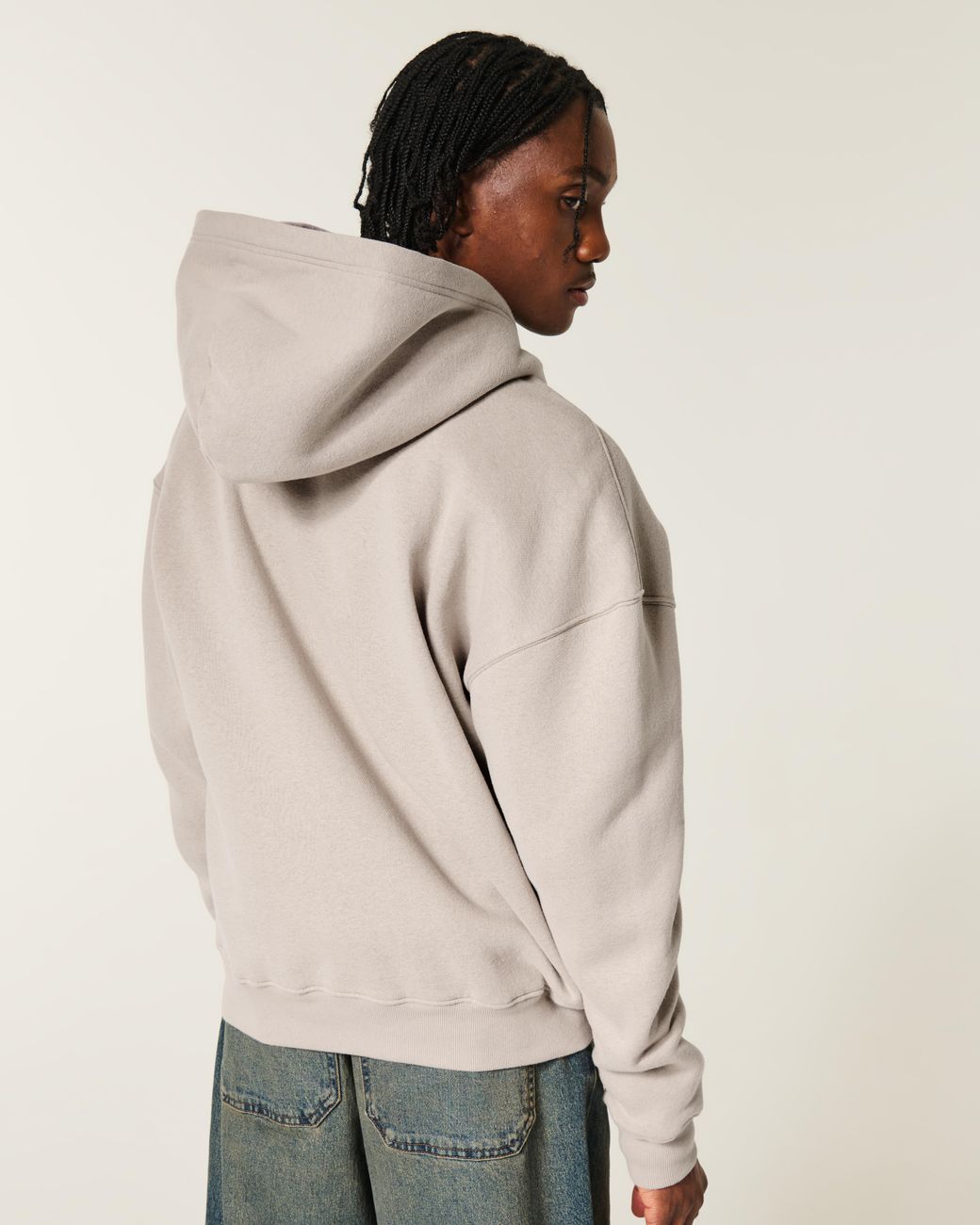 Hollister Gray Hollister Feel Good Boxy Graphic Zip-up Hoodie for men