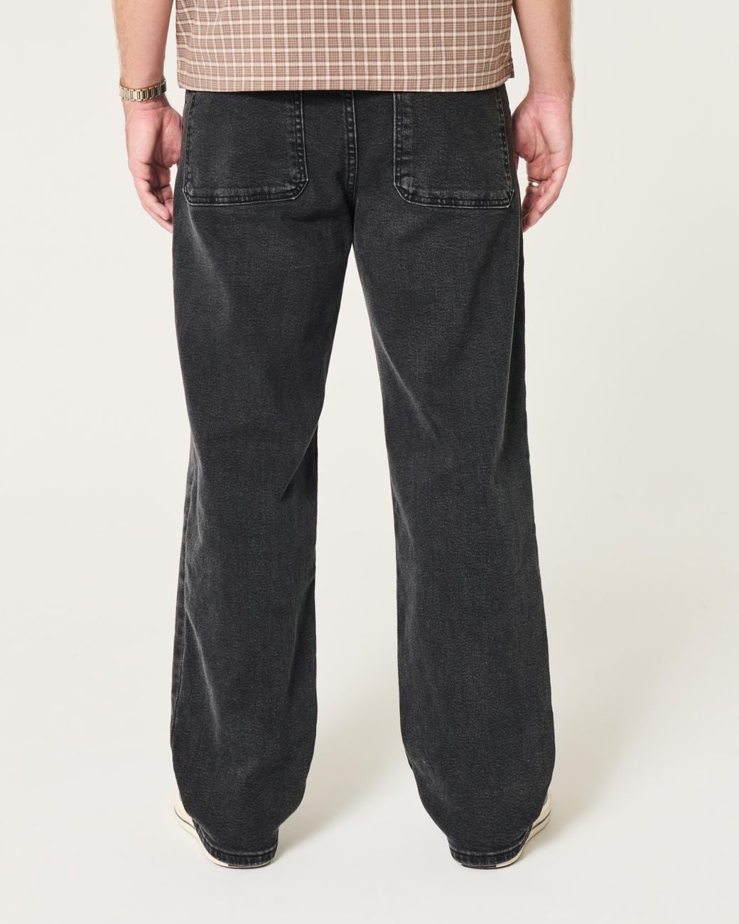 Hollister Blue Washed Black Baggy Jeans for men