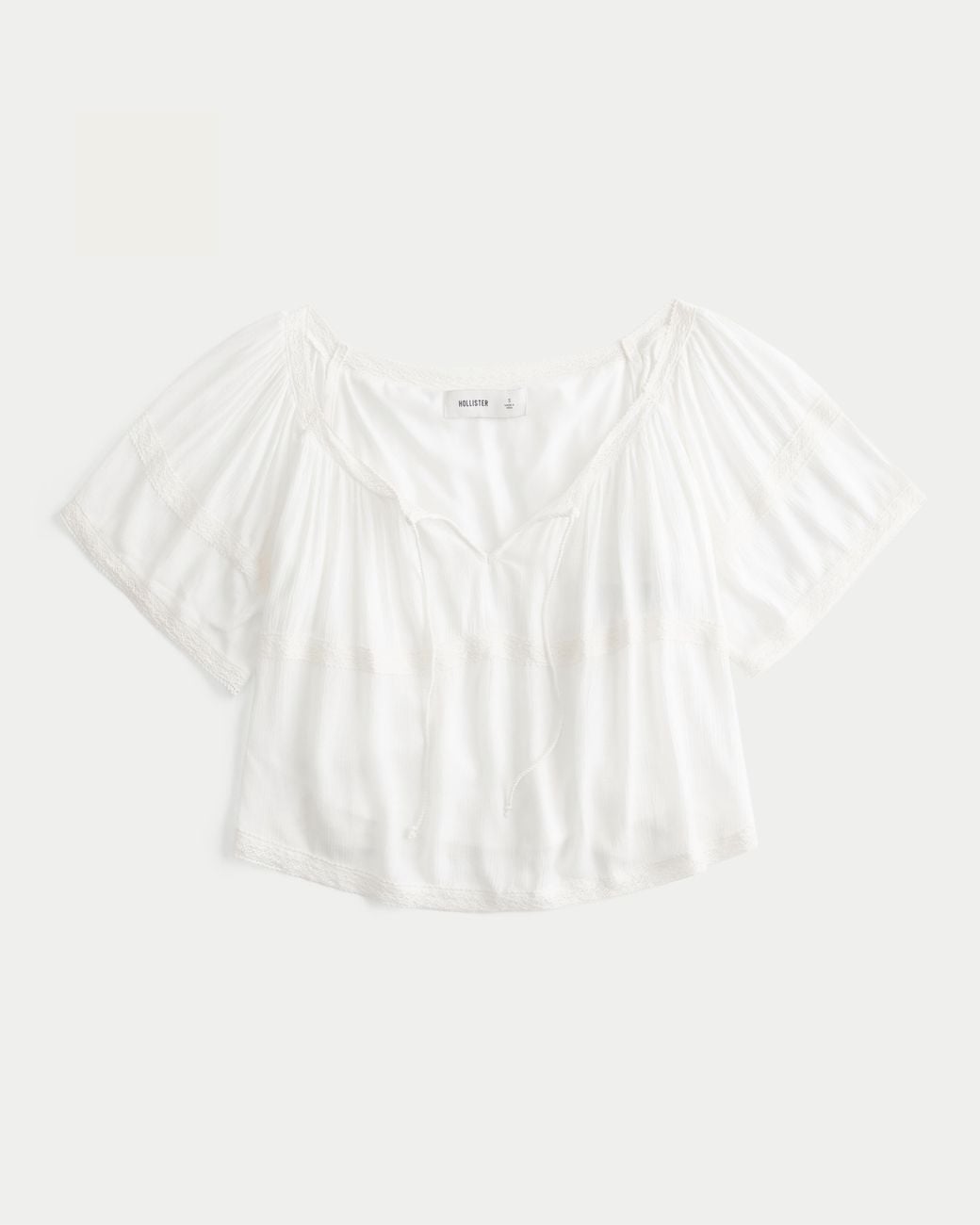Hollister White Easy Crinkle Poncho