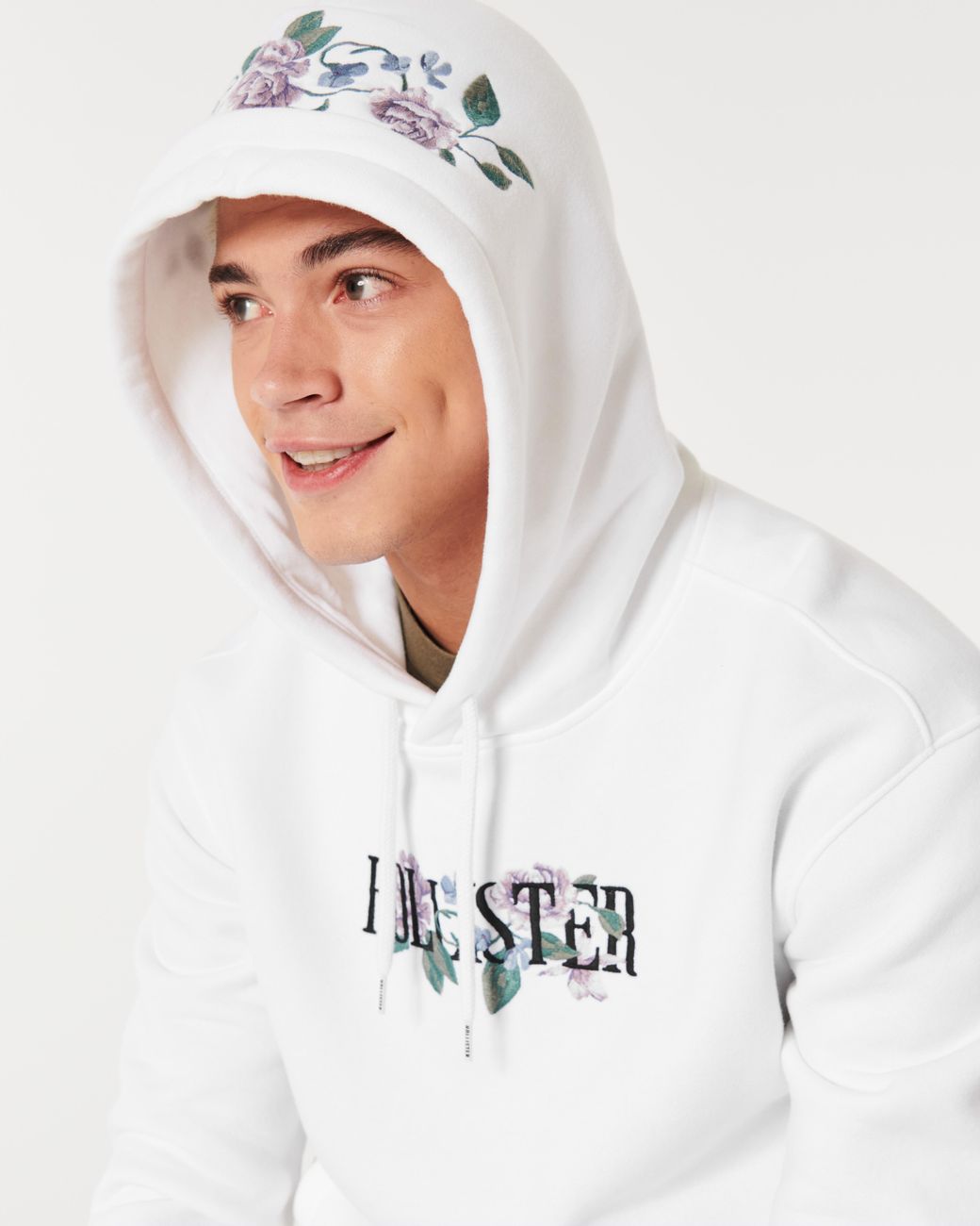 Hollister floral logo discount hoodie