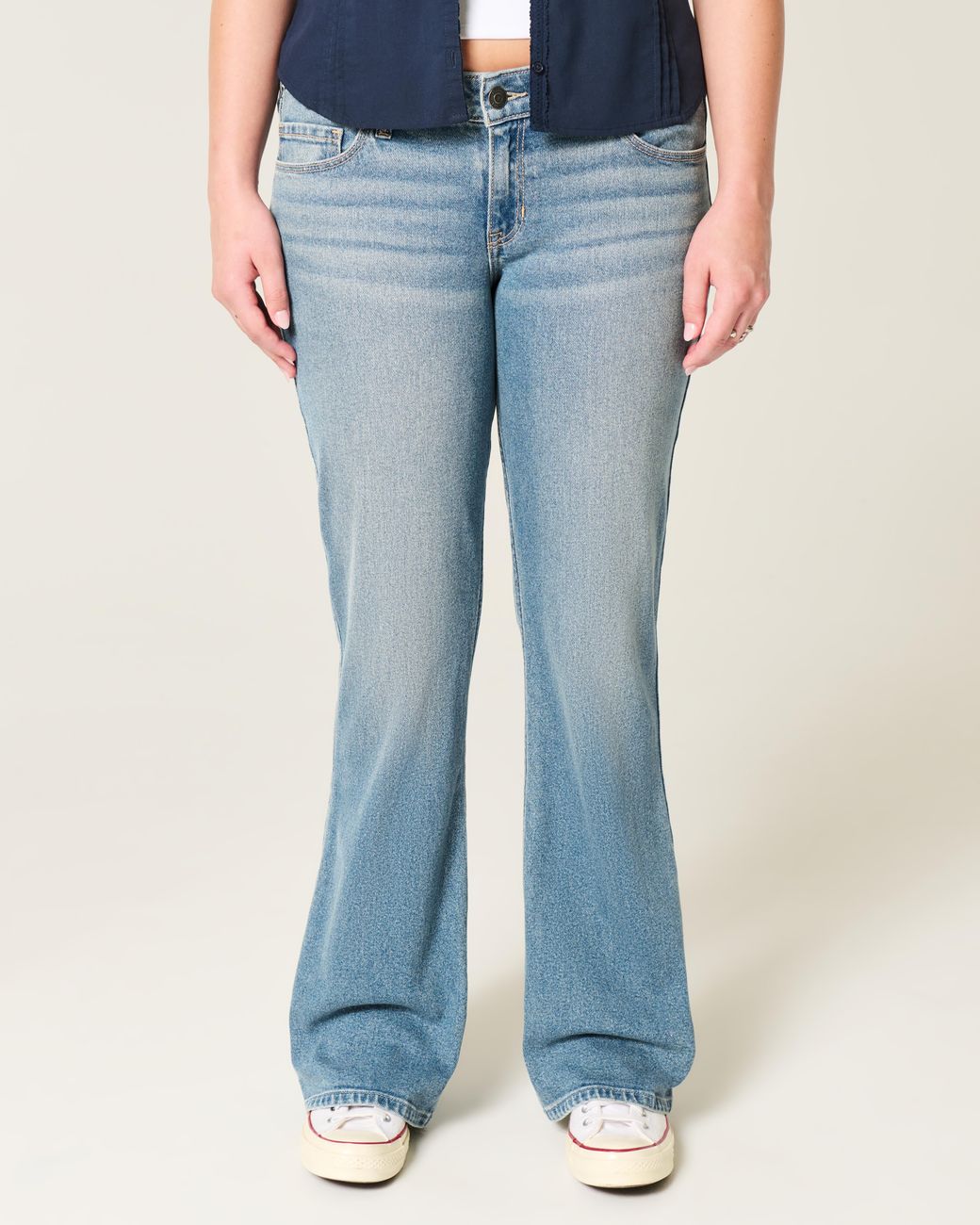 Hollister Blue Low-rise Medium Wash Bootcut Jeans