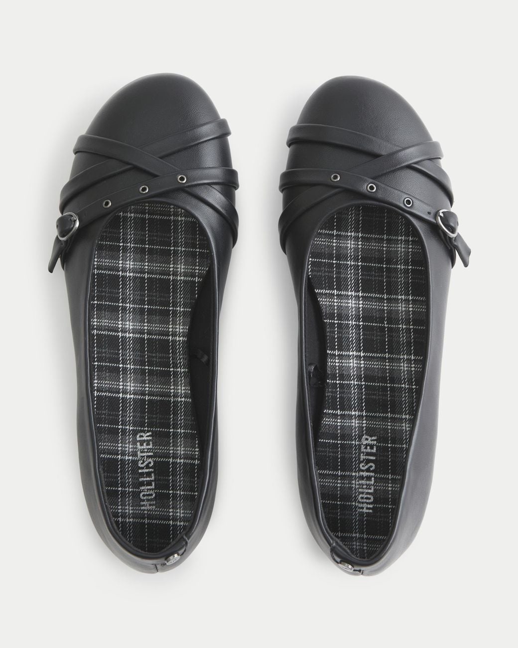 Hollister Black Faux Leather Flats